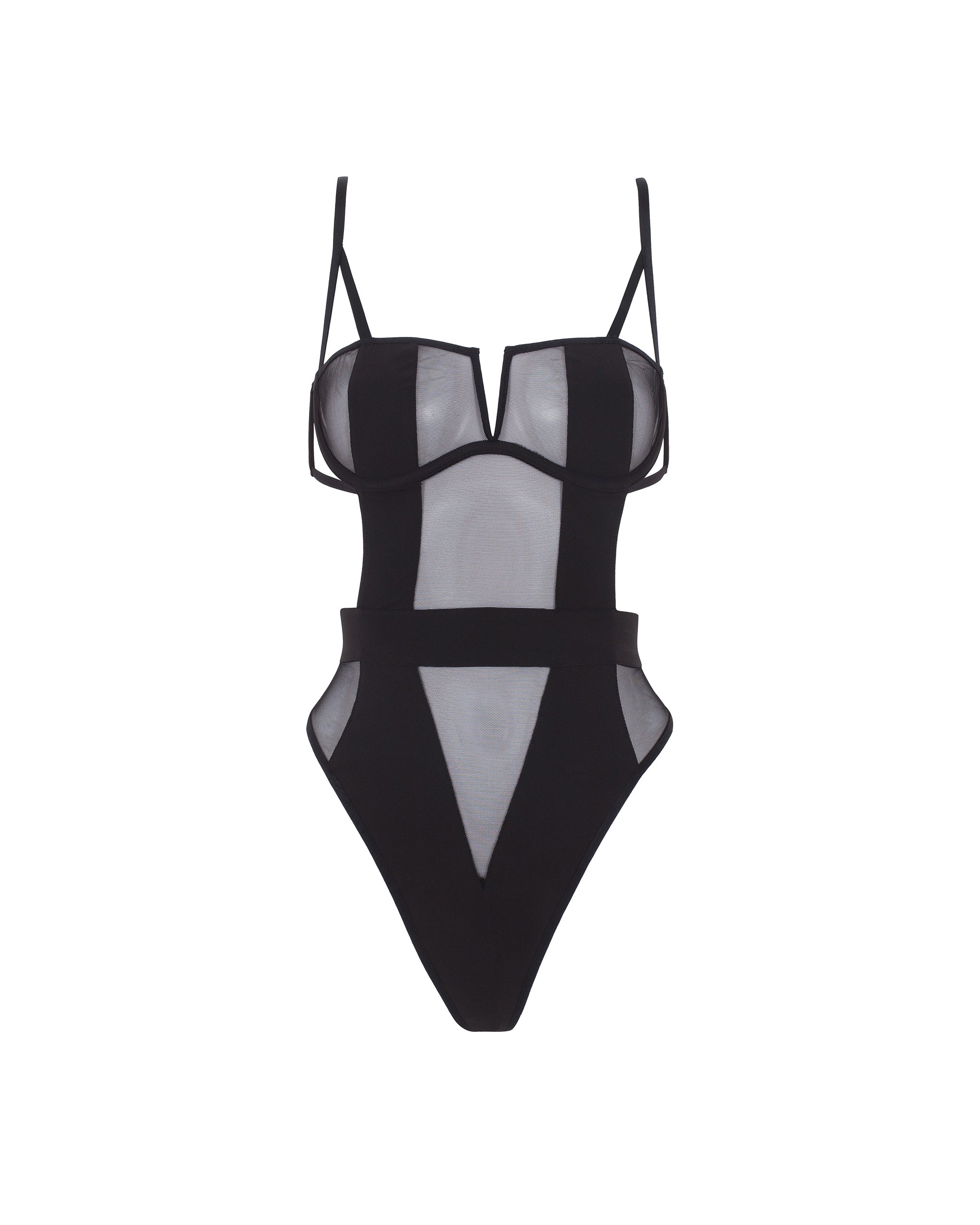 Bluebella Orla Sheer Mesh Bodysuit Black - 30F