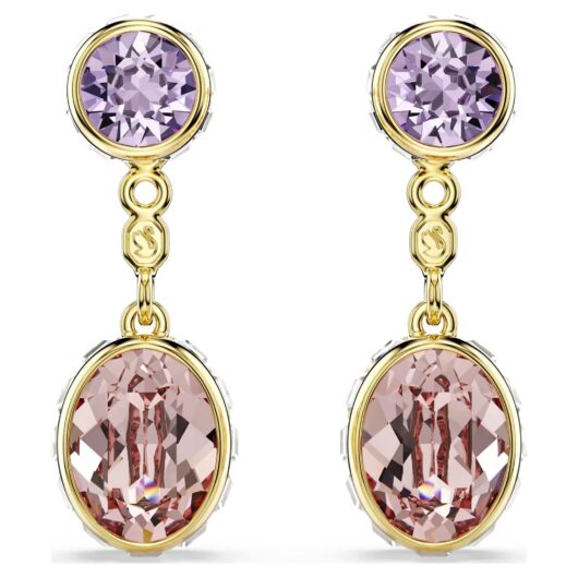 Chroma Gold Tone Plated Multi Coloured Stone Drop Earrings