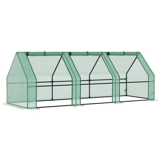 Outsunny Polytunnel Greenhouse Steel Frame Xs Size