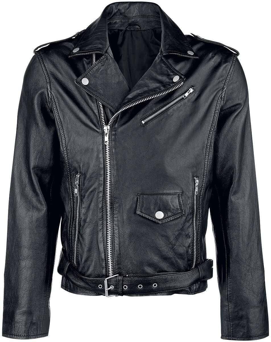 Classic Style Leather Jacket - XL to 5XL - for Men - black
