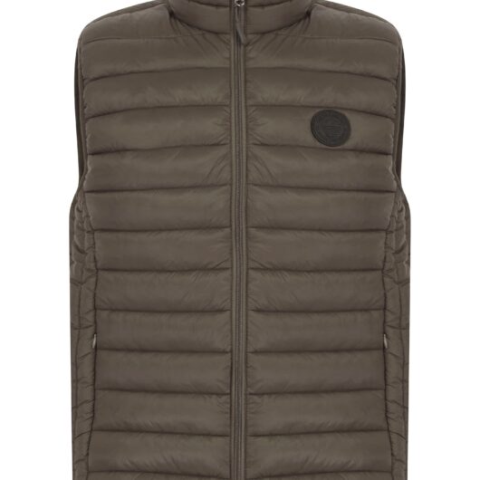 Coats / Jackets Mentari Quilted Puffer Gilet with Fleece Lined Collar in Khaki / L - Tokyo Laundry