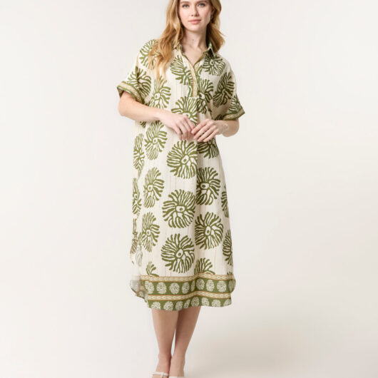 Collar Midi Tunic - ONE / KHAKI