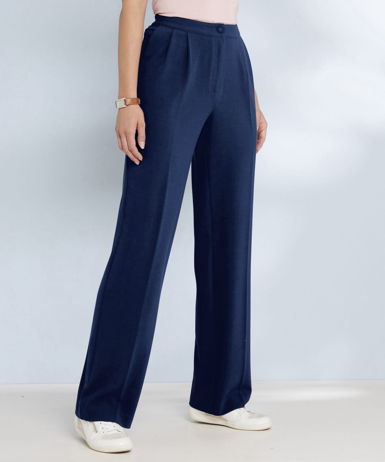 Damart Wide-Leg Crêpe Trousers