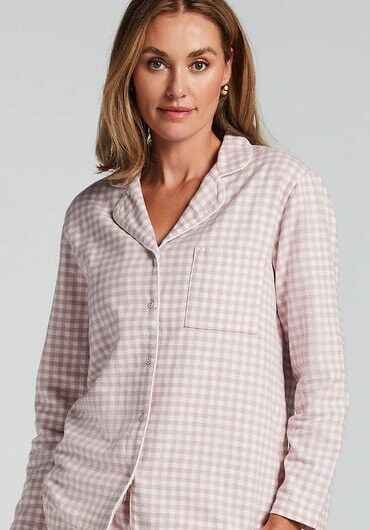 Hunkemöller Essentials Flannel Pyjama Top Purple