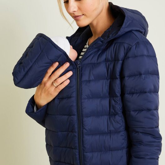 Lightweight Padded Jacket, Adaptable for Maternity & Post-Maternity dark blue