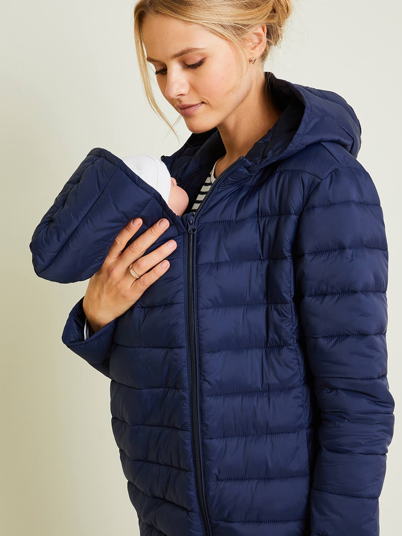 Lightweight Padded Jacket, Adaptable for Maternity & Post-Maternity dark blue