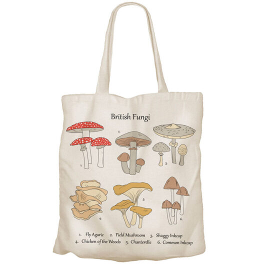 Recycled Cotton Tote Bag - Fungi