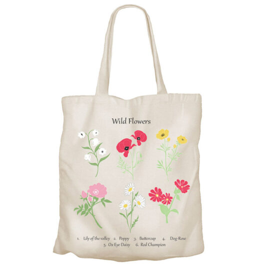 Recycled Cotton Tote Bag - Wild Flowers