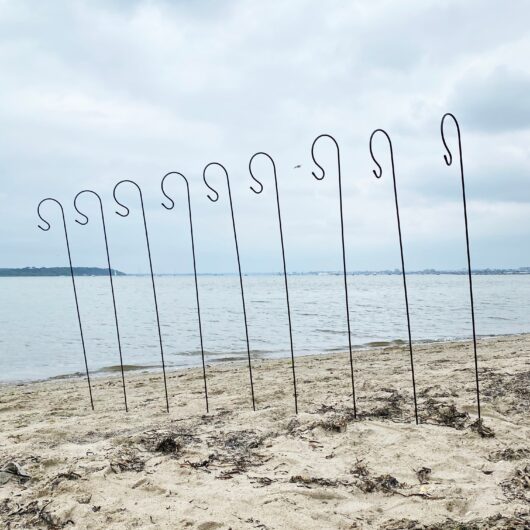 Shepherds Crook Black Metal Garden Border Hooks (1.2m) - Pack of 10