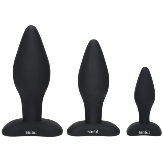 Sinful BumBum Silicone Butt Plug Set - Black