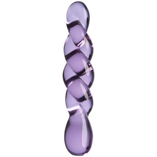 Sinful Twisted Lover Glass Dildo 7.8 Inch - Purple